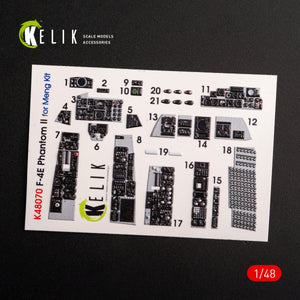 KELIK K48070 F-4E &amp;quot;PHANTOM II&amp;quot; INTERIOR 3D DECALS FOR MENG KIT 1/48 – immagine 3