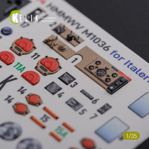 KELIK K35024 HUMVEE HMMWV M1036 with TOW Desert version Interior 3D Decal for Italeri kit 1/35 – zdjęcie 10