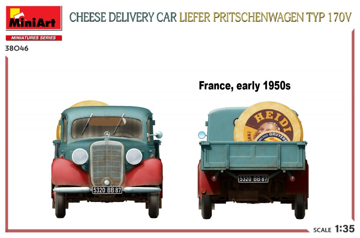 MiniArt 38046 CHEESE DELIVERY CAR LIEFER PRITSCHENWAGEN TYP 170V 1/35 – imagen 7