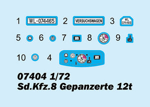 Trumpeter 07404 Sd.Kfz.8 Gepanzerter Zugkraftwagen 12t 1/72 – imagen 3