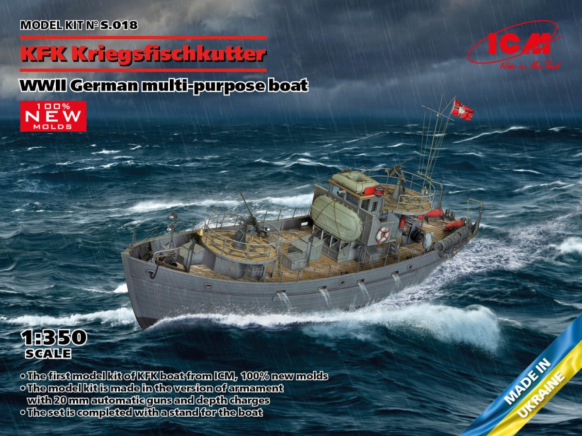 ICM S018 KFK Kriegsfischkutter WWII German multi-purpose boat 1/350 – imagen 2