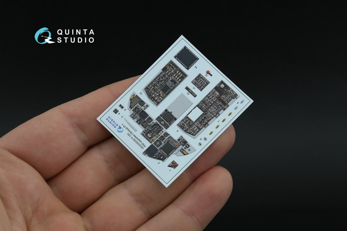 Quinta Studio QDS+32252 F-15C PAD-upgraded 3D-Printed &amp;amp; coloured Interior on decal paper (Tamiya) (Small version) (with 3D-printed resin parts) 1/32 – imagen 3
