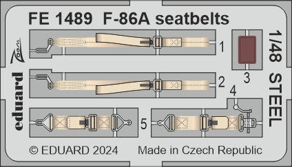 Eduard FE1489 F-86A Ceintures de sécurité ACIER TRANSPARENT HÉLICE 1/48