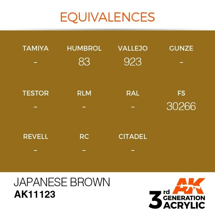 AK Interactive AK11123 JAPANESE BROWN – STANDARD 17ml – imagen 3