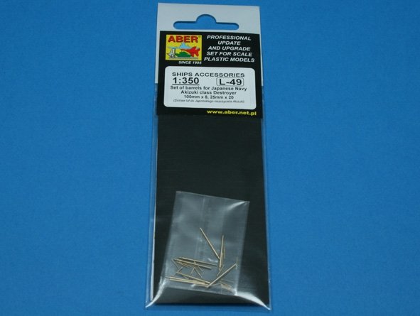 Aber 350L-49 Jeu de canons 100 mm x 8 ; 25 mm x 20 pour destroyer de classe Akizuki de la marine japonaise (1/350) – image 3
