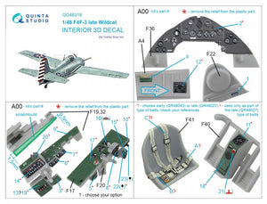 Quinta Studio QD48318 F4F-3 late 3D-Printed &amp;amp; coloured Interior on decal paper (Hobby Boss) 1/48 – imagen 7