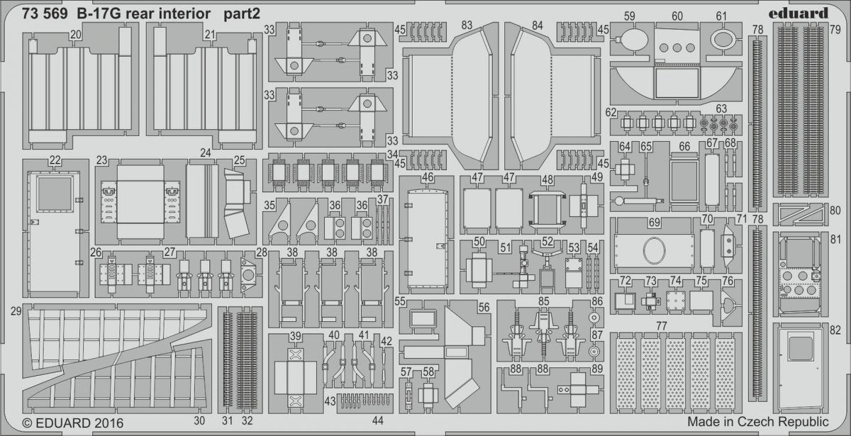 Eduard 73569 B-17G rear interior AIRFIX 1/72 – immagine 2