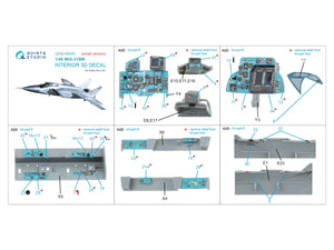 Quinta Studio QDS-48505 MiG-31BM 3D-Printed &amp;amp; coloured Interior on decal paper (Hobby Boss) (Small version) 1/48 – imagen 2