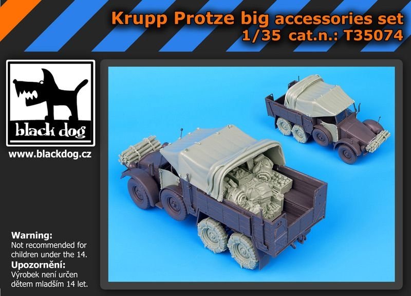 Ensemble d'accessoires complets Black Dog T35074 Krupp Protze 1/35