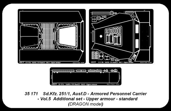Aber 35171 Sd.Kfz.251/1 Ausf.D. part 5 upper armor (DRA) (1/35) – image 2