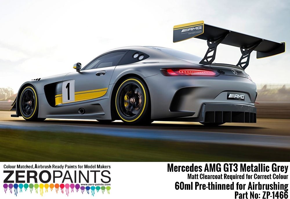 Zero Paints ZP-1466 Mercedes AMG GT3 Metallic Grey (Matt) Paint 60ml – Bild 3