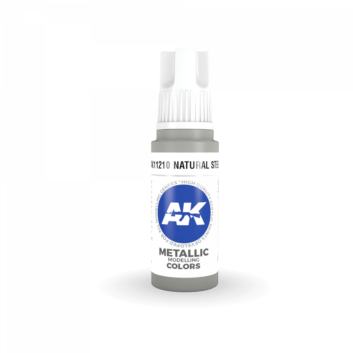 AK Interactive AK11210 NATURAL STEEL – METALLIC 17ml – immagine 2
