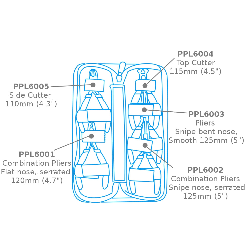 Modelcraft PPL6000 5 Pce Mini Plier Set in Zip-up Case – image 2