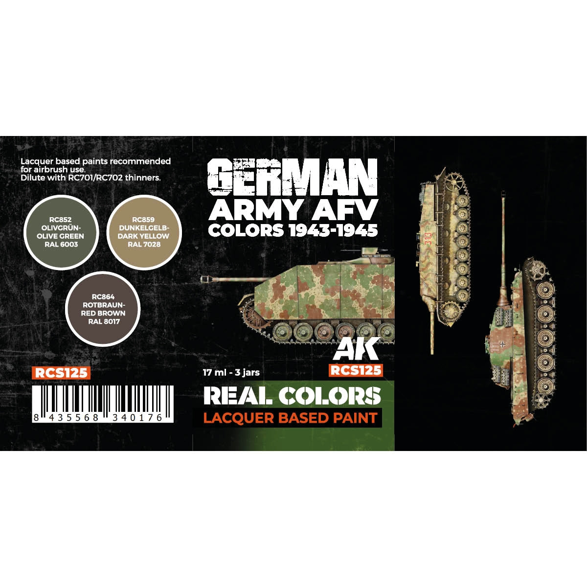 AK Interactive RCS125 German Army AFV Colors 1943-1945 3x17ml – Bild 2