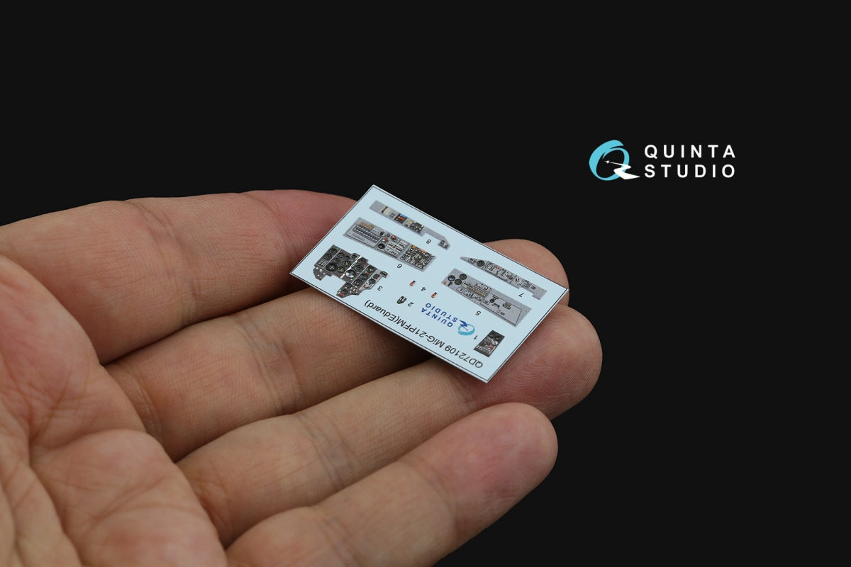 Quinta Studio QD72109 MiG-21PFM Gray panels 3D-Printed &amp;amp; coloured Interior on decal paper (Eduard) 1/72 – imagen 6