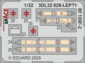 Eduard 3DL32029 Bf 109F-2 SPACE Hobby 2000 / Hasegawa 1/32 – immagine 4