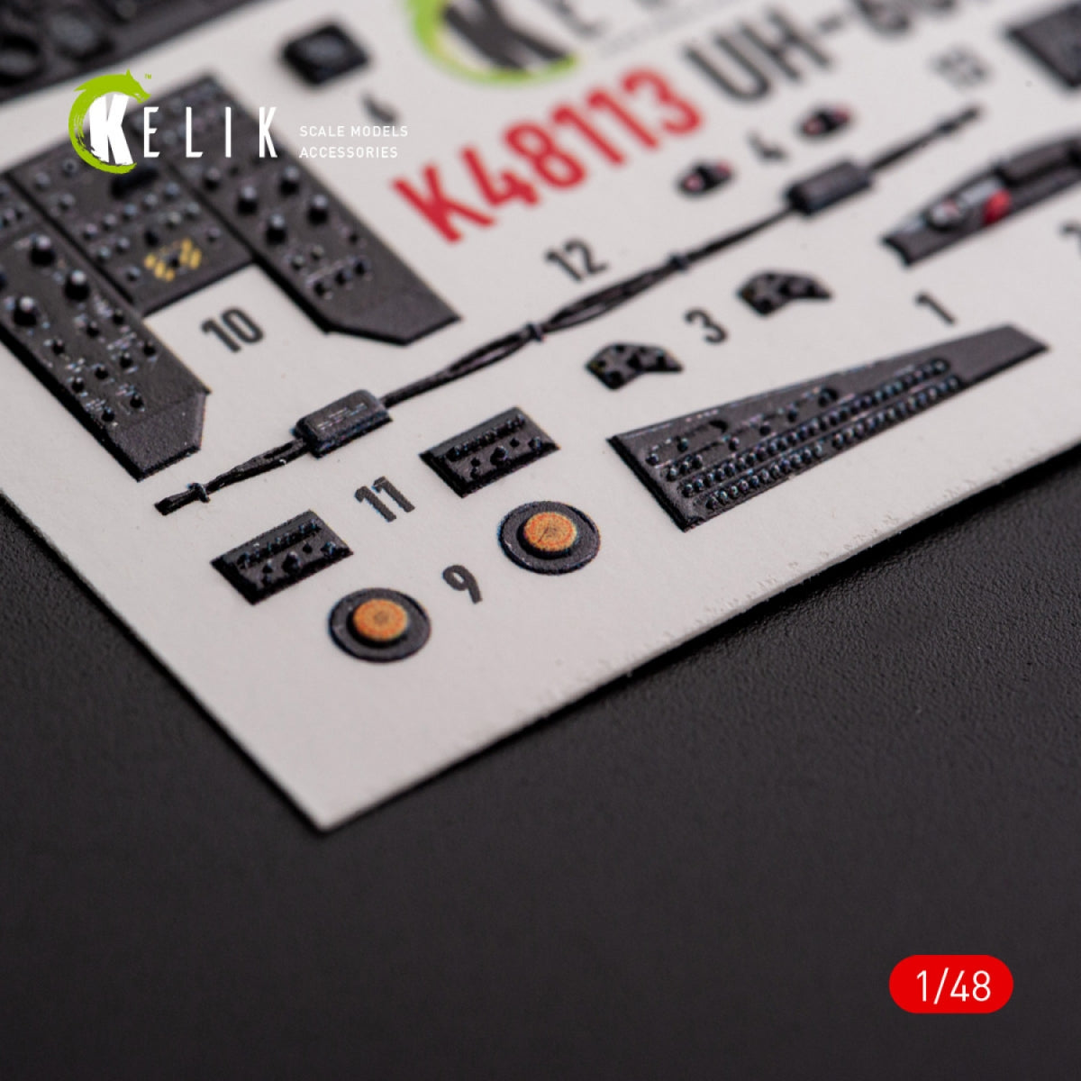 KELIK K48113 UH-60A Black Hawk - Type 1 interior 3D decals for ICM kit 1/48 – imagen 5