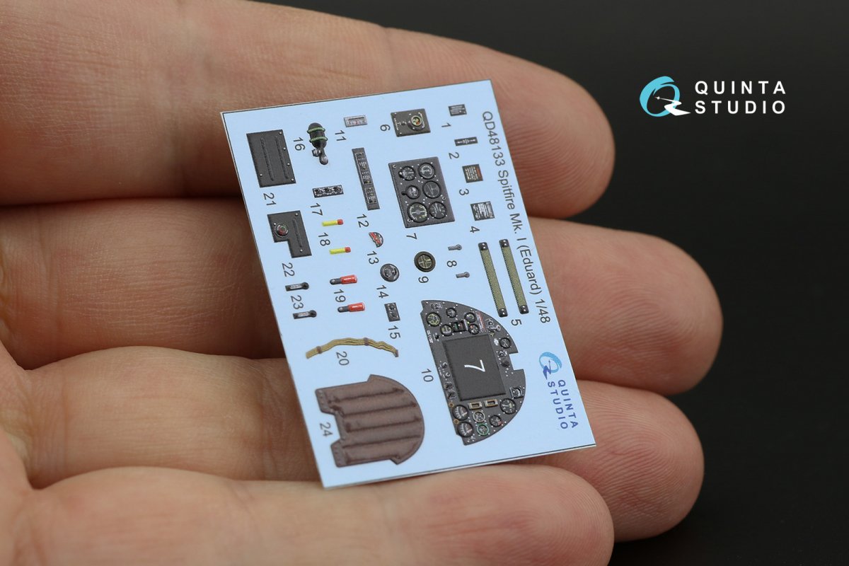 Intérieur imprimé en 3D et coloré sur papier décalcomanie (Eduard) Quinta Studio QD48133 Spitfire Mk.I 1/48 – image 9