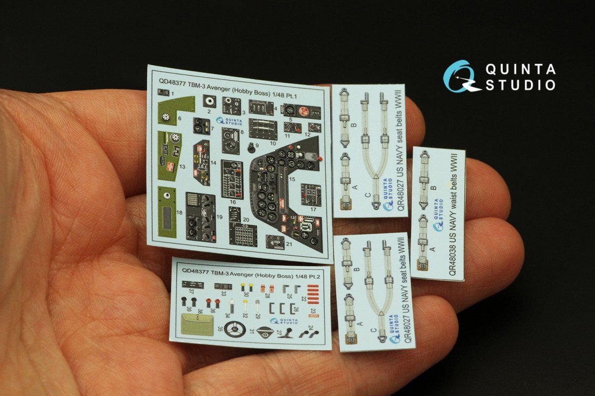 Quinta Studio QD48377 TBM-3 Avenger 3D-Printed &amp;amp; coloured Interior on decal paper (Hobby Boss) 1/48 – Bild 7