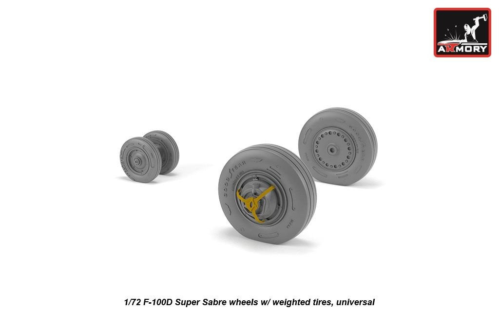 Armory Models AW72319 F-100D Super Sabre wheels w/ weighted tyres 1/72 – immagine 3