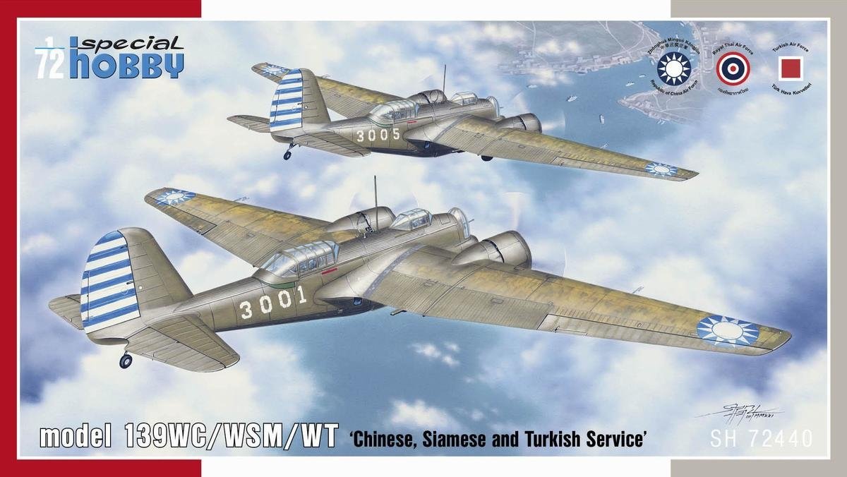 Special Hobby 72440 model 139WC/WSM/WT &amp;#39;Chinese, Siamese and Turkish Service&amp;#39; 1/72