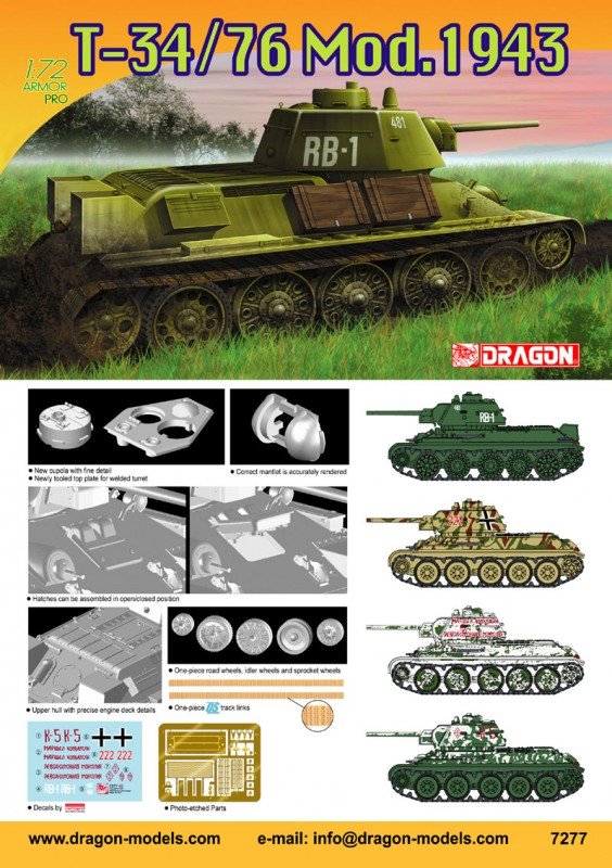 Dragon 7277 T-34/76 Mod.1943 1/72 – immagine 2