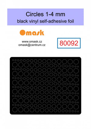Omask 80092 Circles 1-4 mm (black Vinyl stickers)