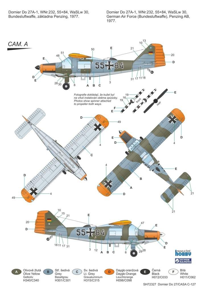 Special Hobby 72327 Dornier Do 27 German, Spanish and Belgian Service 1/72 – immagine 5