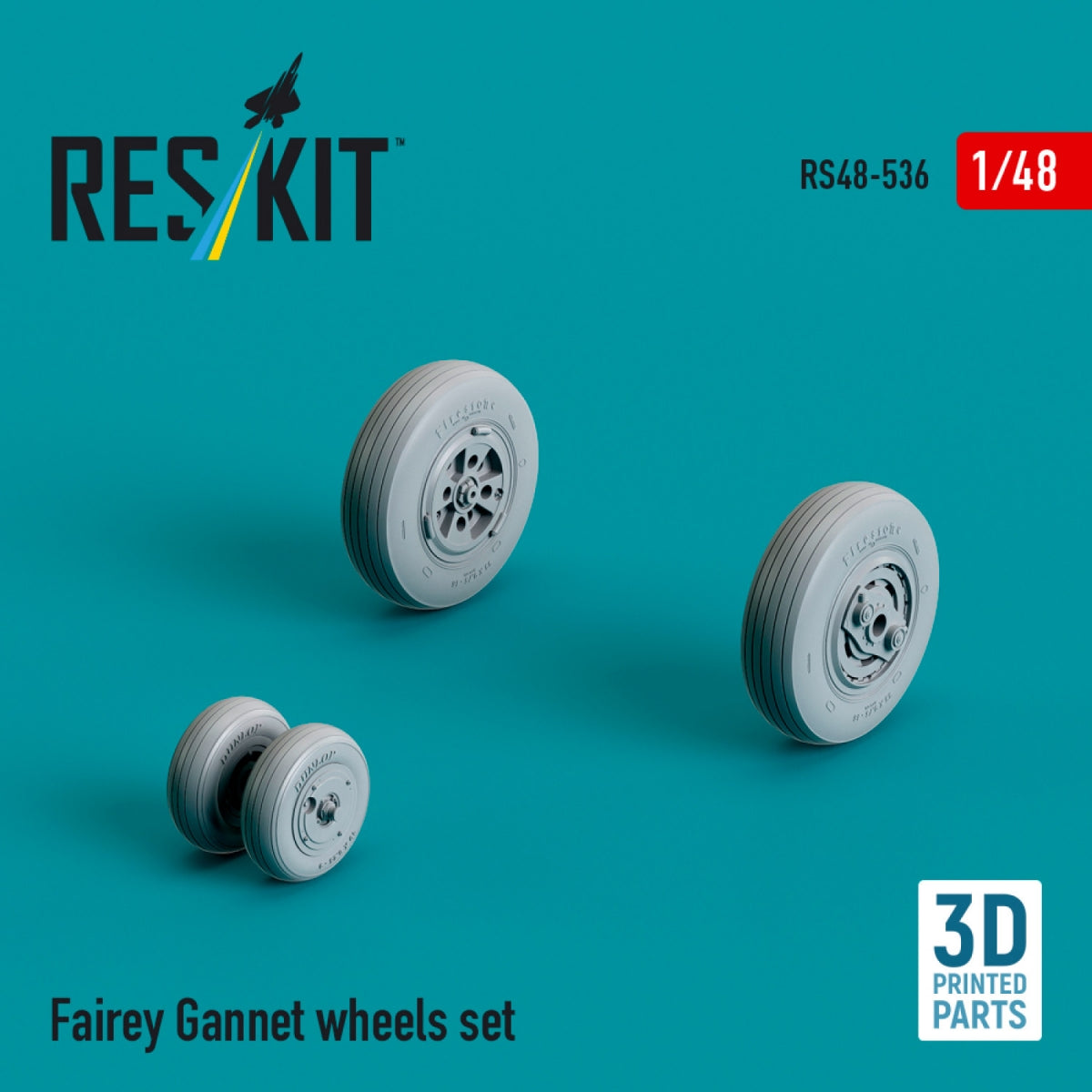 RESKIT RS48-0536 Fairey Gannet wheels set (3D Printed) 1/48 – zdjęcie 2