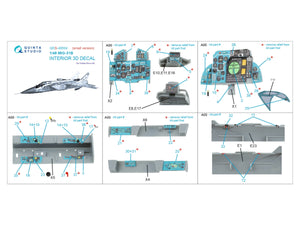 Quinta Studio QDS-48504 MiG-31B 3D-Printed &amp;amp; coloured Interior on decal paper (Hobby Boss) (Small version) 1/48 – imagen 2