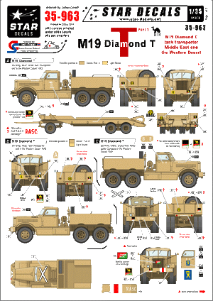 Star Decals 35-963 Transporteur de chars M19 Diamond n° 1 1/35