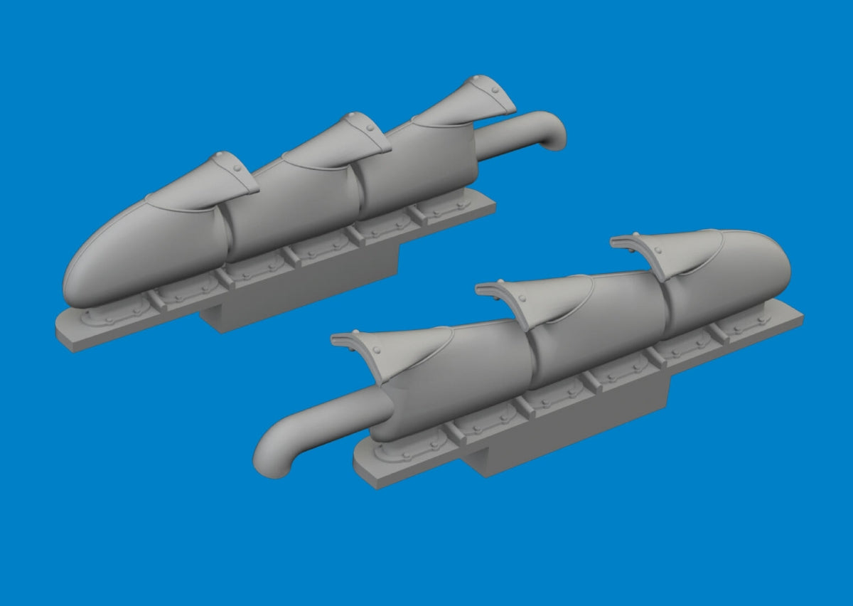 Eduard 672409 Spitfire Mk. V three-stacks exhaust fishtail PRINT Tamiya 1/72 – Bild 3