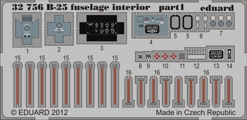 Intérieur du fuselage du B-25 Eduard 32756, échelle 1/32, HK Models