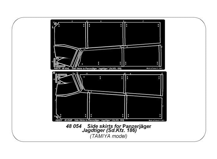 Aber 48054 Jagdtiger Sd.Kfz. 186 – osłony boczne / Side skirts for Jagdtiger Sd.Kfz. 186 1/48 – imagen 5