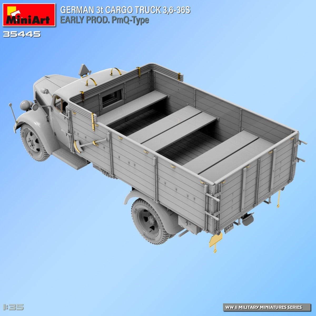 Miniart 35445 GERMAN 3t CARGO TRUCK 3,6-36S EARLY PROD. PmQ-Type 1/35 – imagen 9