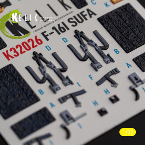 KELIK K32026 F-16I &amp;quot;Sufa&amp;quot; - interior 3D decals for Academy kit 1/32 – imagen 9