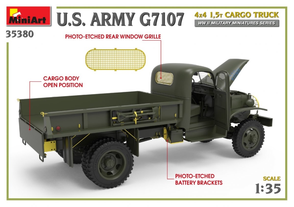 MiniArt 35380 U.S. ARMY G7107 4X4 1,5t CARGO TRUCK 1/35 – imagen 11