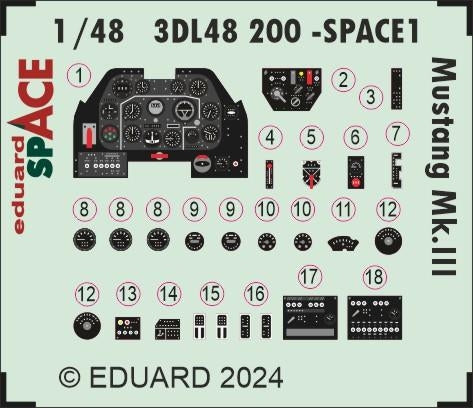 Eduard 3DL48200 Mustang Mk. III SPACE EDUARD 1/48 – imagen 4