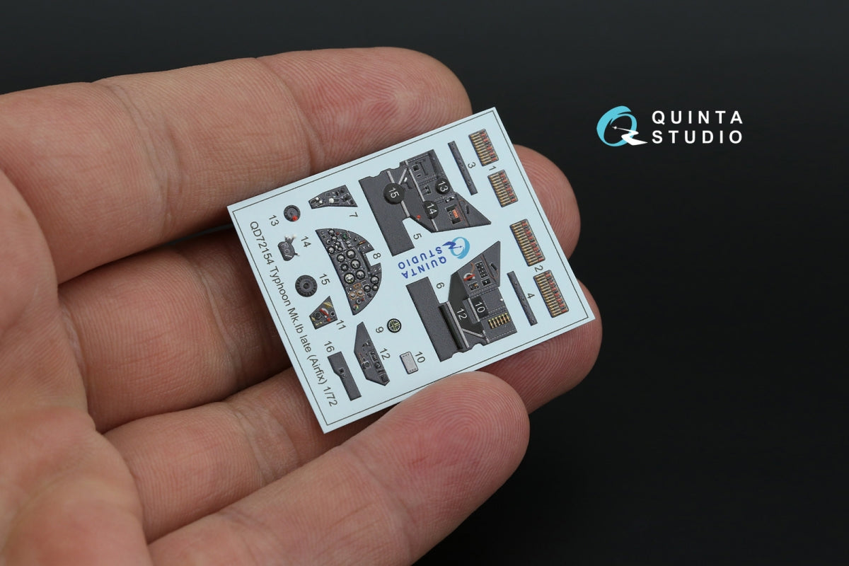 Quinta Studio QD72154 Typhoon Mk.1B Late 3D-Printed coloured Interior on decal paper (Airfix) 1/72 – imagen 5