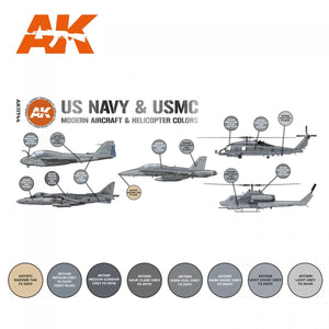 AK Interactive AK11744 US NAVY &amp;amp; USMC MODERN AIRCRAFT &amp;amp; HELICOPTER COLORS 8x17 ml – imagen 2