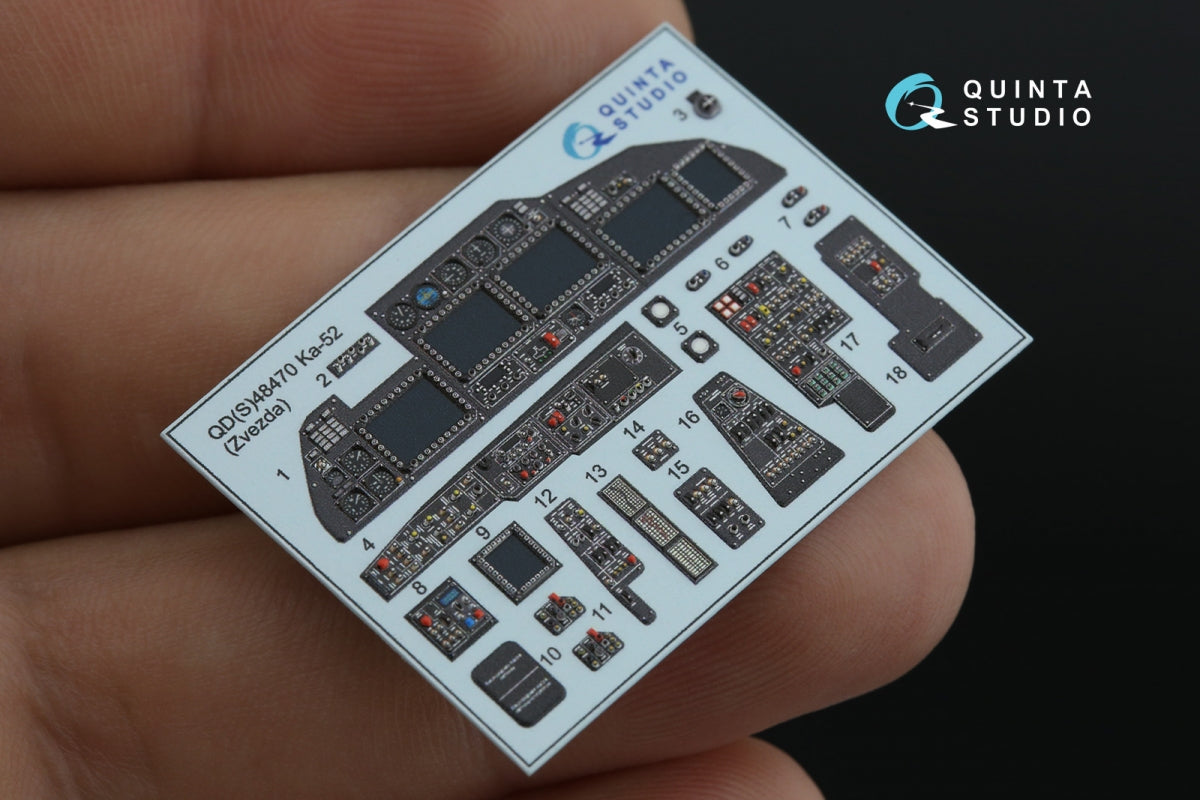 Quinta Studio QDS-48470 Ka-52 3D-Printed coloured Interior on decal paper (Zvezda) (Small version) 1/48 – imagen 7