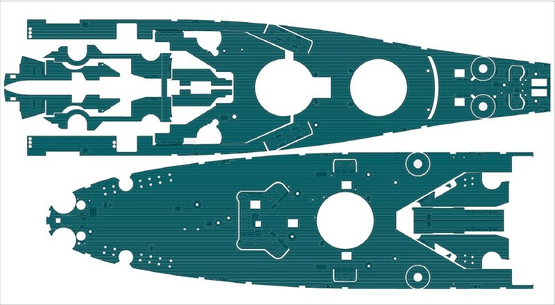 Pontos 35026FB USS BB-63 Missouri 1945 Ensemble de détails (Pont en bois teinté bleu 20B) (1/350) – image 8