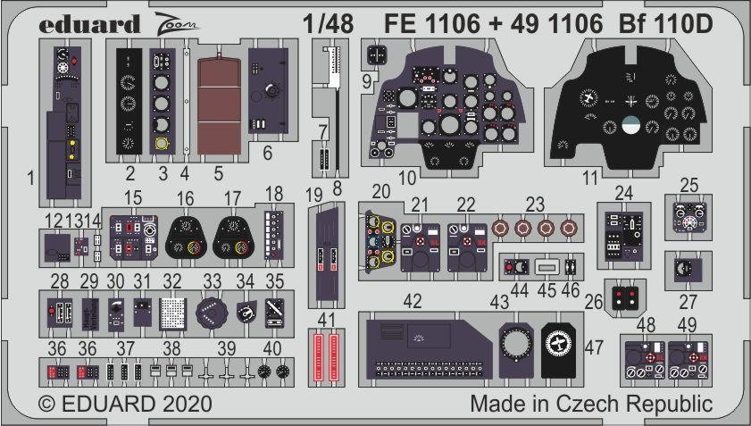 Eduard 491106 Bf 110D interior 1/48 DRAGON