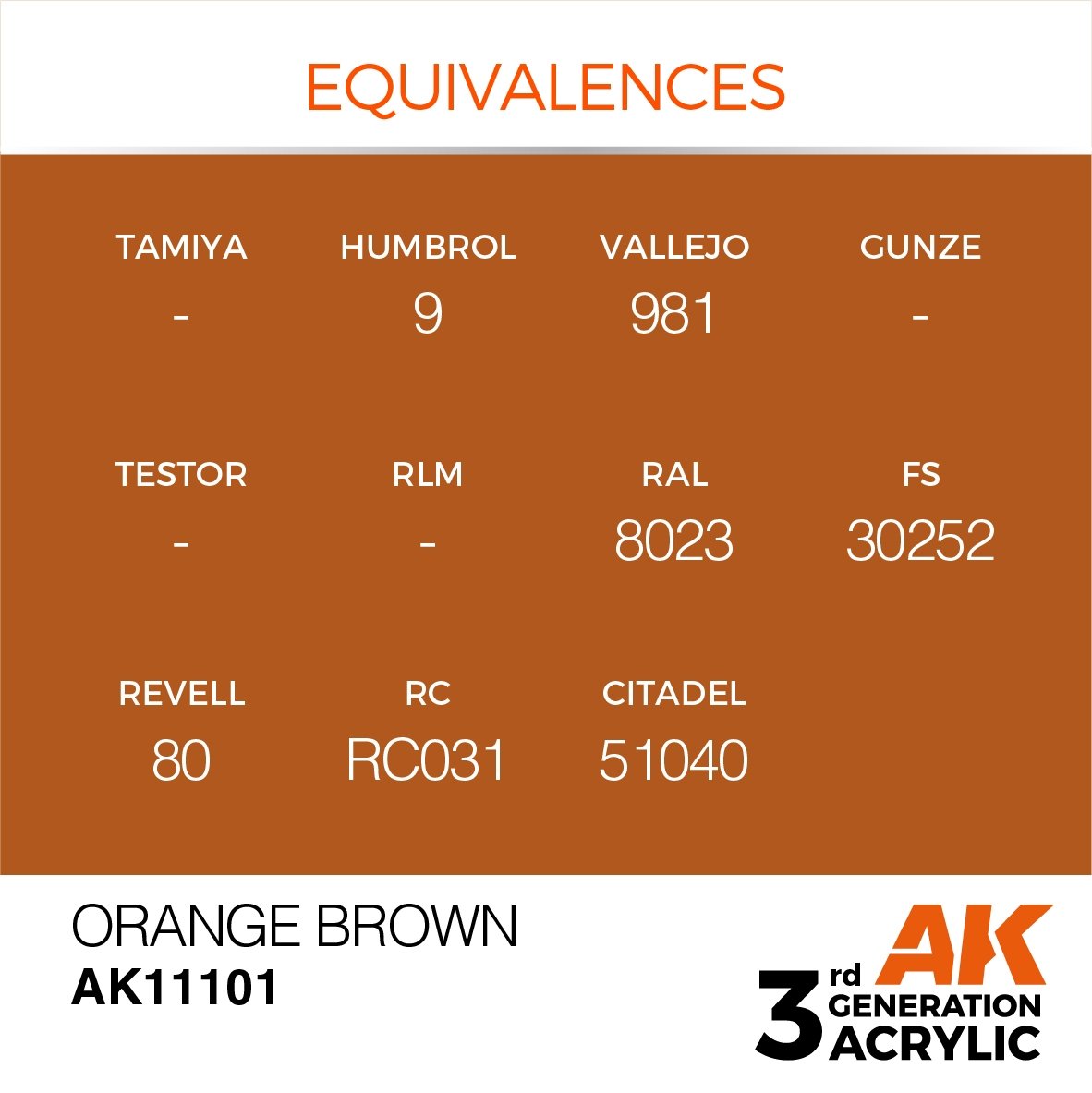 AK Interactive AK11101 ORANGE BROWN – STANDARD 17ml – Bild 3