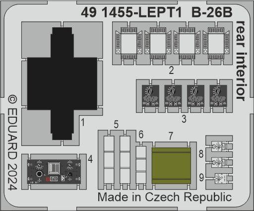 Eduard 491455 B-26B rear interior ICM 1/48