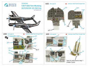 Quinta Studio QD48364 F-82G Twin Mustang 3D-Printed &amp;amp; coloured Interior on decal paper (Modelsvit) 1/48 – imagen 11