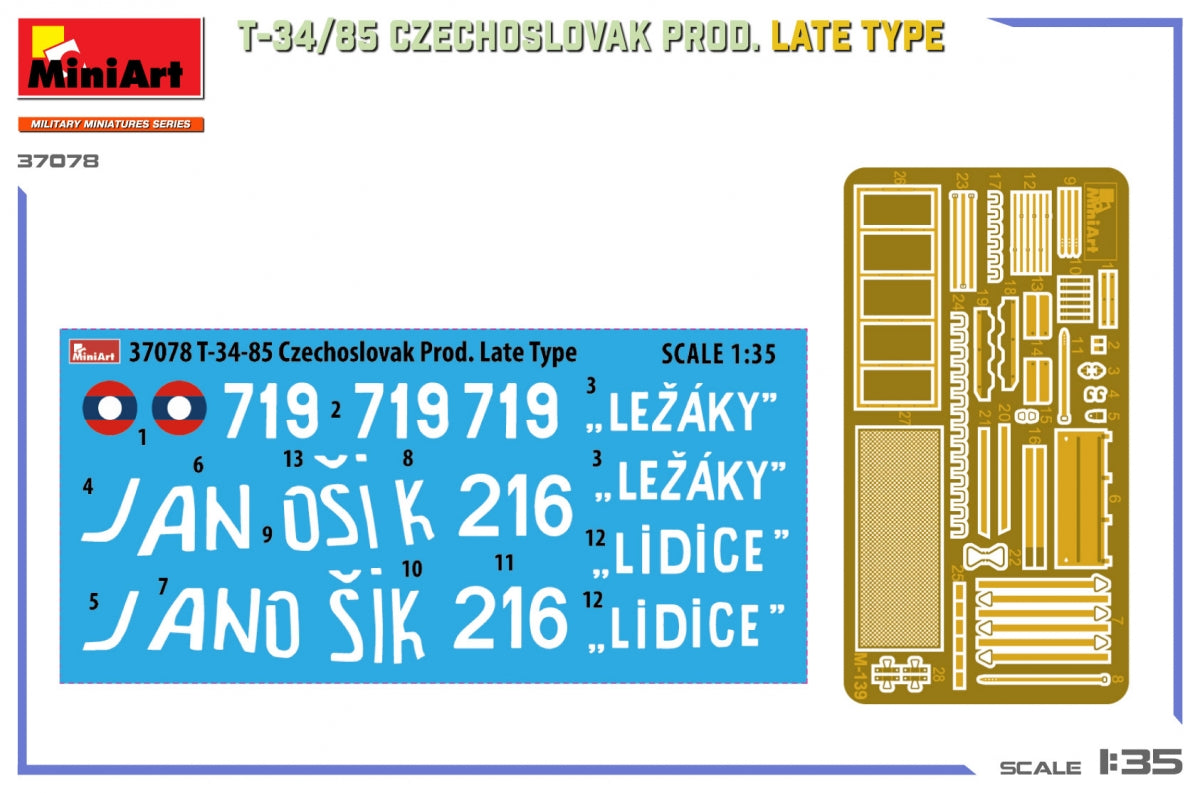 MiniArt 37078 T-34/85 Czechoslovak Prod. Late Type 1/35 – imagen 2