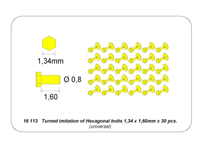 Aber 16113 Turned Hexagonal bolts (1,34x1,60mm) x 30 pcs – imagen 4
