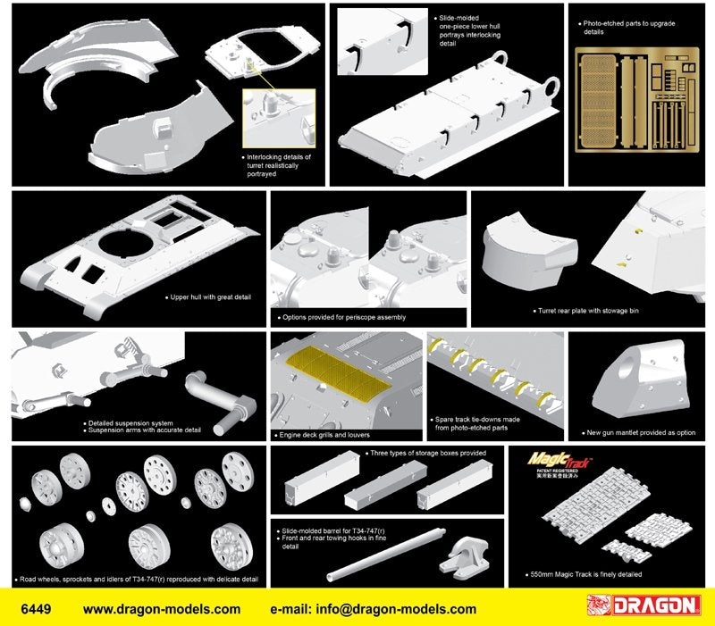Dragon 6449 Panzerkampfwagen T34-747(r) 1/35 – zdjęcie 3