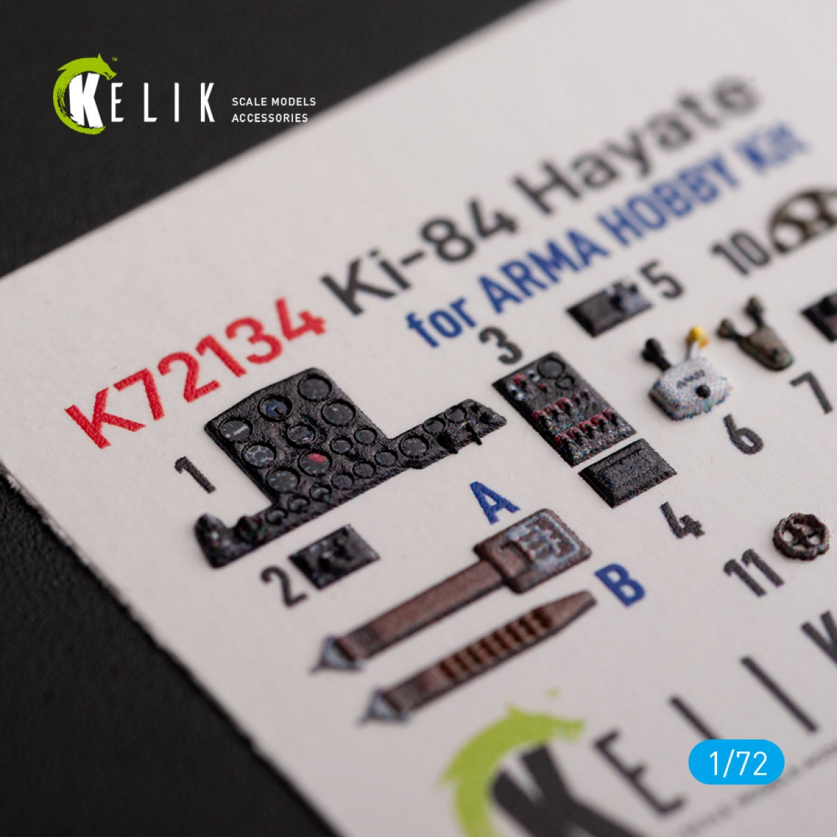 KELIK K72134 Ki-84 Hayate - interior 3D decals for Arma Hobby kit 1/72 – Bild 3